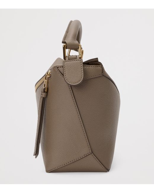 Loewe Metallic Small Leather Puzzle Edge Top-Handle Bag