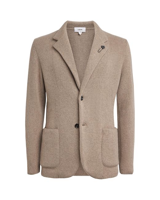 Lardini Brown Cashmere Knit Blazer for men