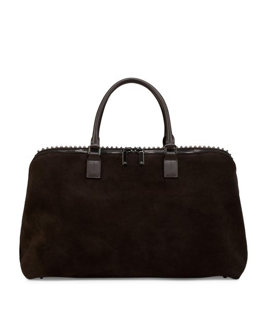 Christian Louboutin Black Suede Funky Weekender Duffle Bag for men