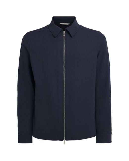 Marco Pescarolo Blue Virgin Wool-Blend Hybrid Jacket for men