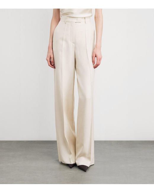 RETORI White Linen-Cotton Tailored Trousers