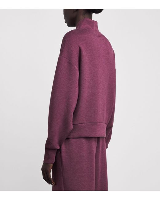 Varley Purple Doublesoft Davidson Quarter-Zip Sweatshirt