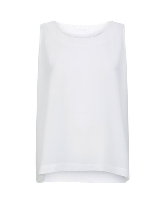 Eskandar White Silk Shell Top