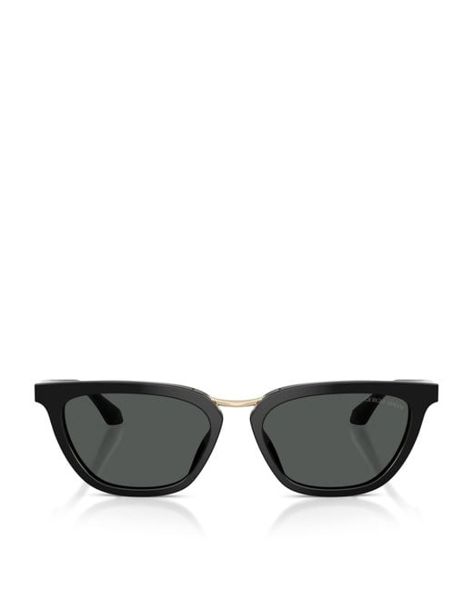Giorgio Armani Black Acetate Butterfly Sunglasses