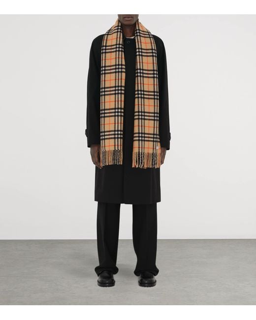 Burberry Natural Cashmere Check Scarf