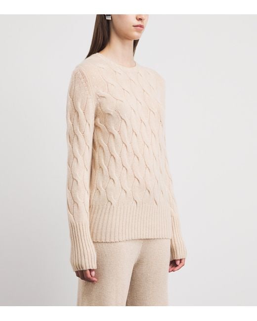 Johnstons Natural Cashmere Cable-Knit Sweater