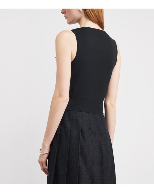 Sandro Black Cotton-Blend Tank Top