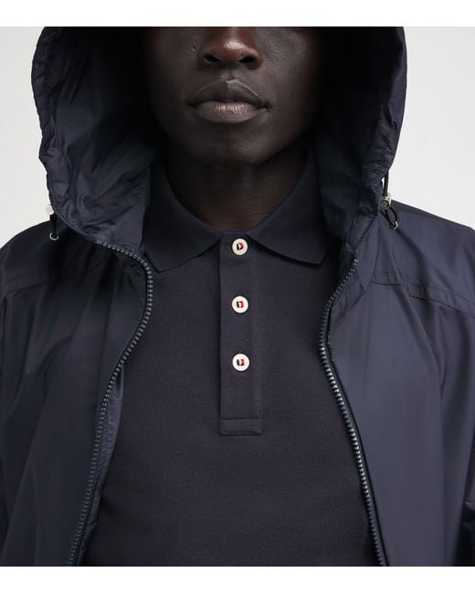 Moncler Blue Piqué Cotton Logo Shirt for men