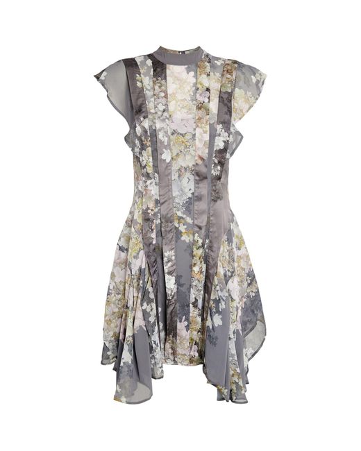 AllSaints Gray Fleur Mini Dress
