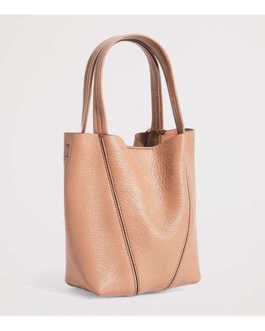 Chloé Brown Small Leather Spin Tote Bag