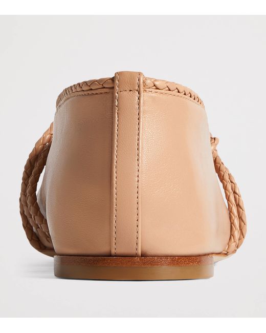 Bottega Veneta Brown Lambskin Braided-Trim Rosa Ballet Flats