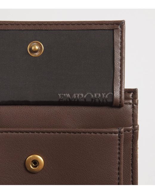 Emporio Armani Brown Suede Embossed Bifold Wallet for men