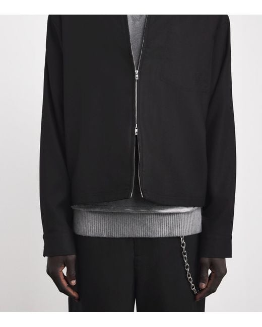 Represent Black Zip-Up Overshirt for men