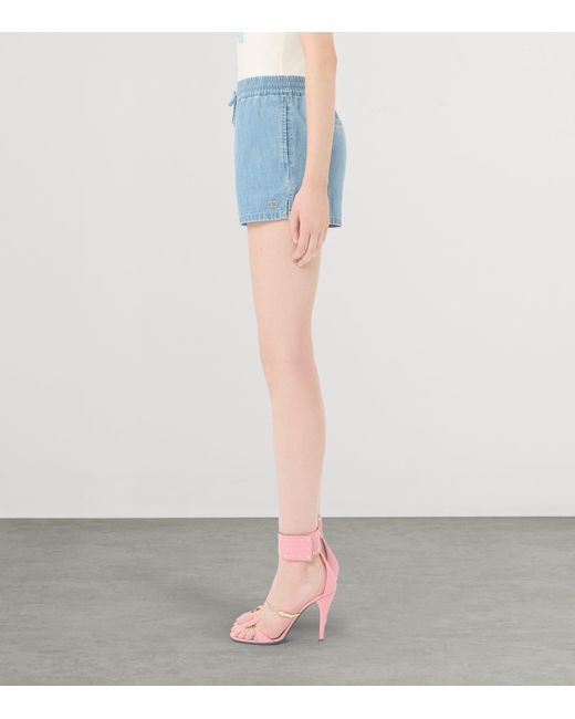 Valentino Blue Drawstring Denim Shorts