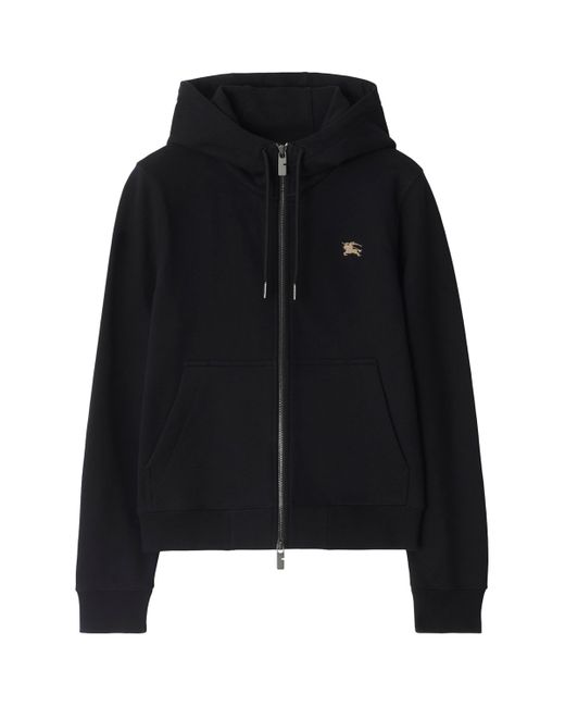 Burberry Black Cotton Knight Stamp Hoodie