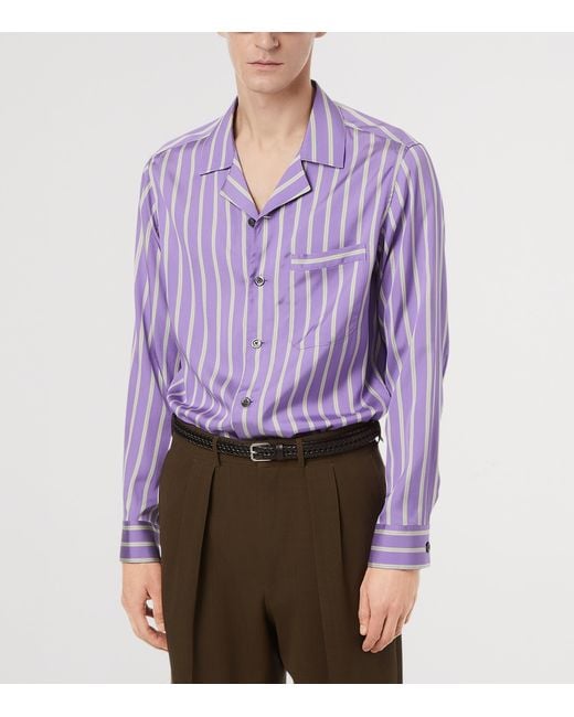Tom Ford Purple Silk Stripe Shirt for men