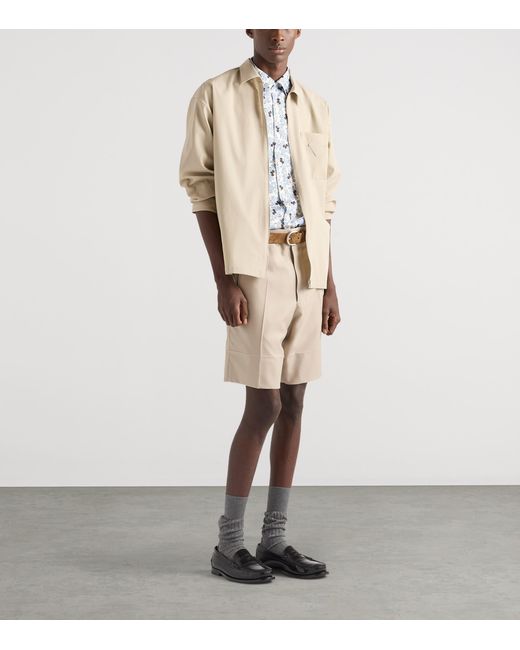 Prada Natural Cotton Zipped Shirt for men