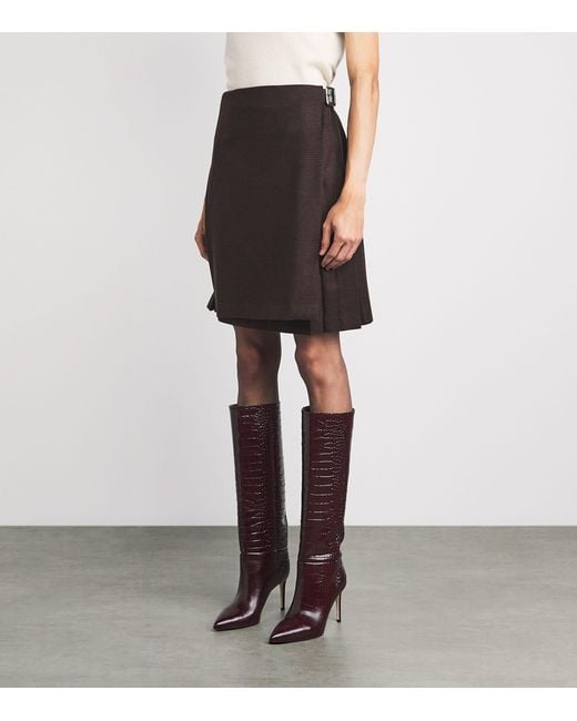 Johnstons Black X Le Kilt Wool-Cashmere Pleated Midi Skirt