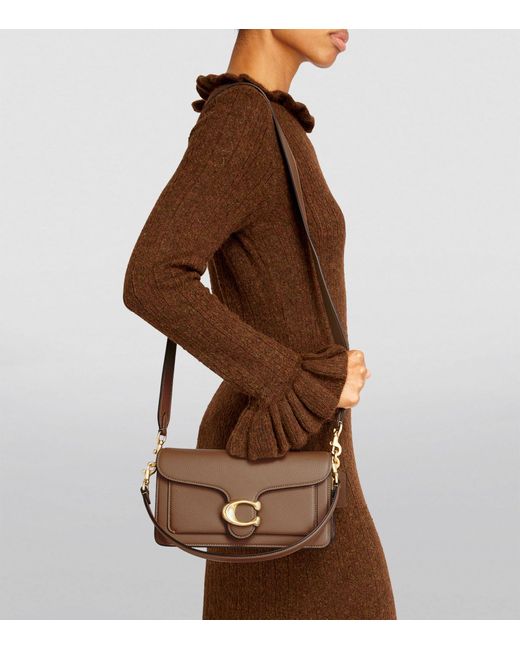 COACH Pebbled Leather Tabby Shoulder Bag in Brown Lyst