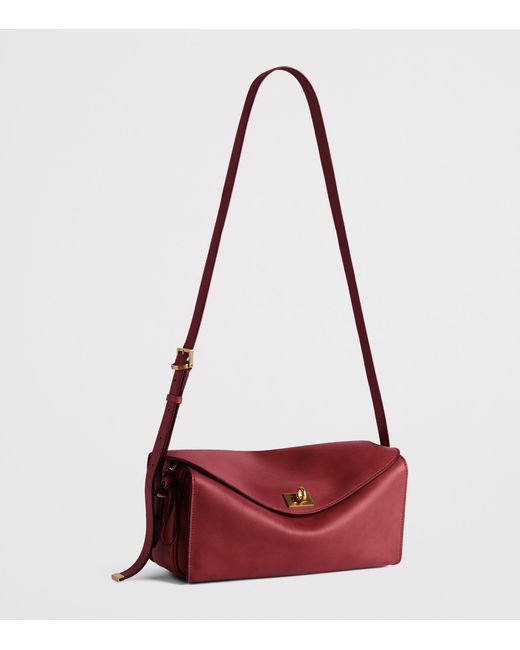 Balenciaga Red Medium Leather Le 7 Shoulder Bag