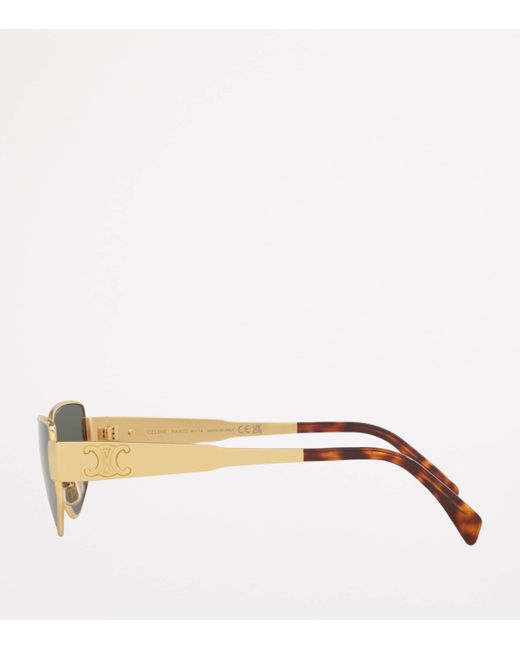 Céline Green Metal Triomphe Cat Eye Sunglasses