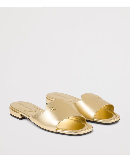 Jimmy Choo Natural Dina Leather Sandals