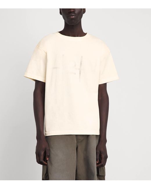 424 White Cotton Logo T-Shirt for men