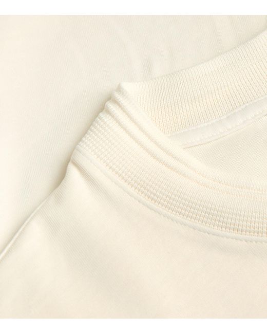 Emporio Armani White Cotton Embroidered-logo T-shirt for men