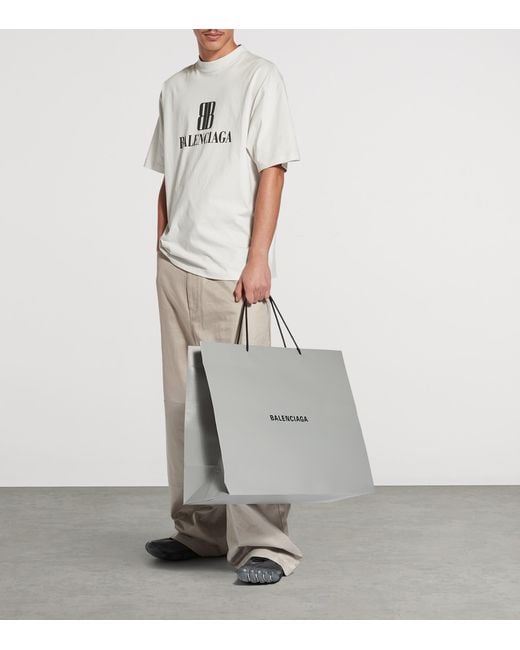Balenciaga White Cotton Nano Bb T-Shirt for men