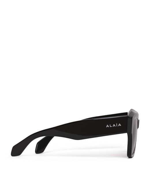 Alaïa Gray Acetate Melted Square Sunglasses