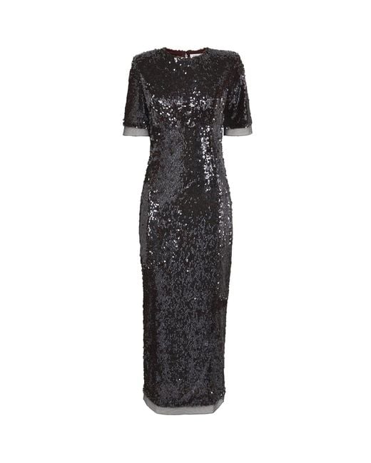rachel gilbert black sequin dress Rachel Gilbert Winnie Gown In Black Size 14