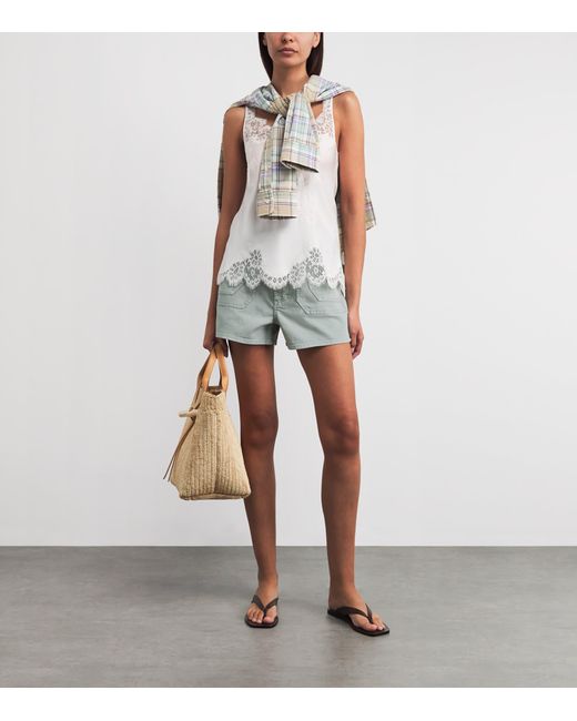 PAIGE Gray Laken Denim Shorts