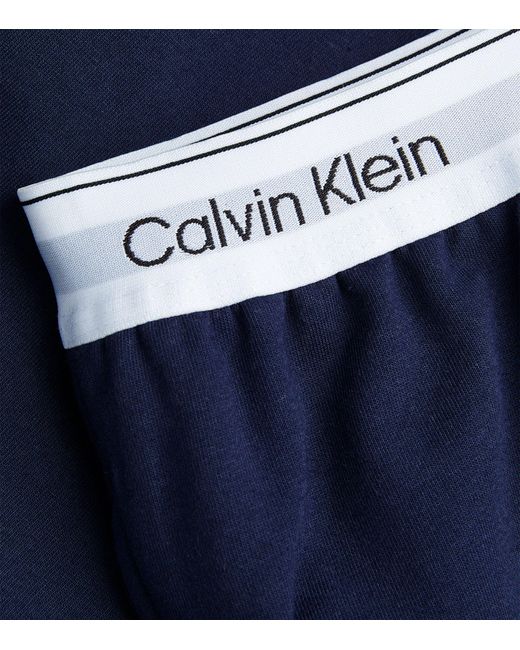 Calvin Klein Blue Cotton-blend Logo Sweatpants for men