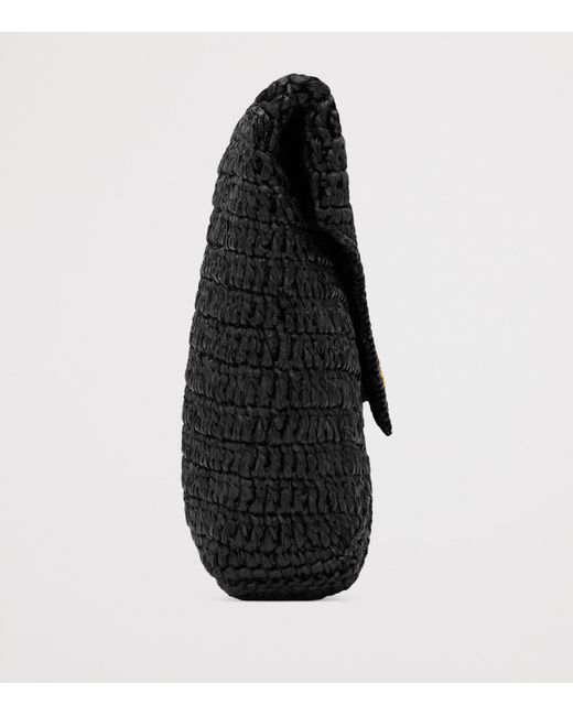Saint Laurent Black Raffia Cassandre Envelope Pouch
