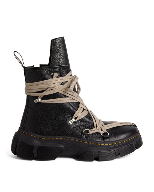 Rick Owens Black X Dr. Martens Mega Lace Leather Boots for men