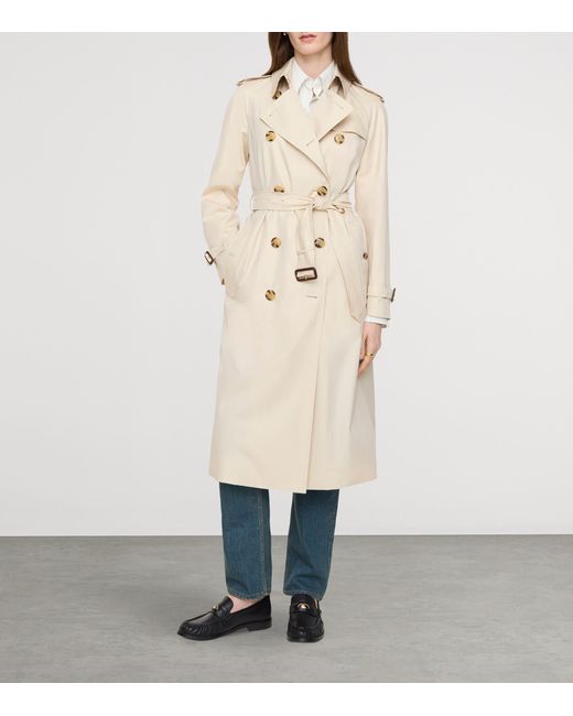 Burberry Natural Long Tropical Gabardine Waterloo Trench Coat