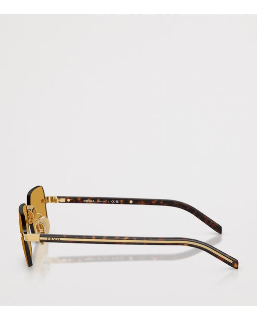 Prada Metallic Rimless Rectangle Sunglasses for men