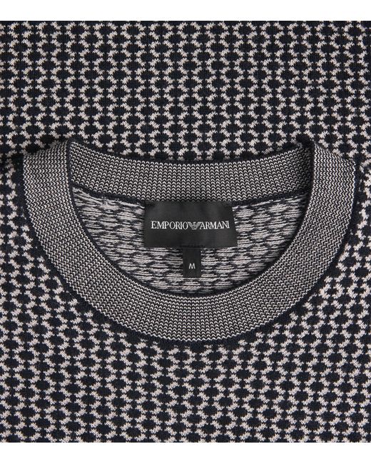 Emporio Armani Gray Virgin Wool Textured Sweater for men