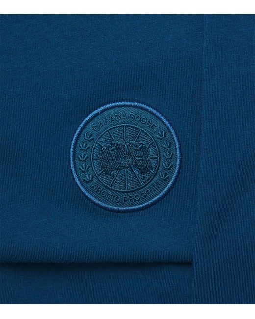 Canada Goose Blue Cotton Gladstone Disk T-Shirt for men