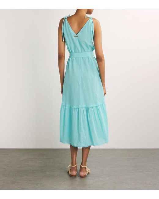 Heidi Klein Blue Organic Cotton Maxi Dress