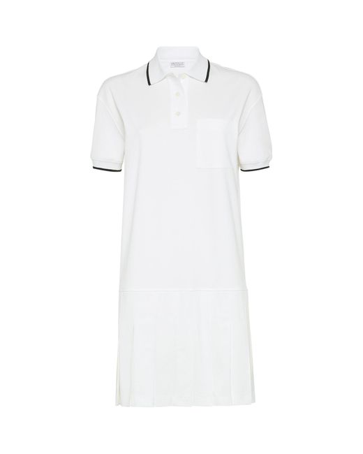 Brunello Cucinelli White Tennis-style Mini Dress