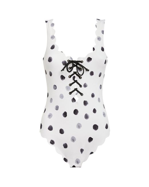 Marysia Swim Synthetic Palm Springs Polka Dot Tie Swimsuit in White | Lyst