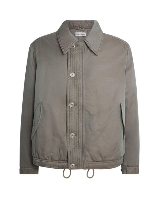 Our Legacy Gray Cotton-Blend Auto Jacket for men