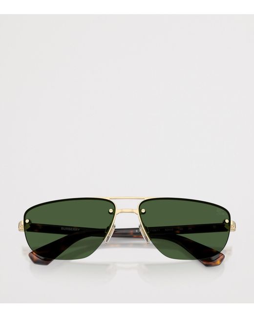 Burberry Green Metal Irregular Sunglasses for men