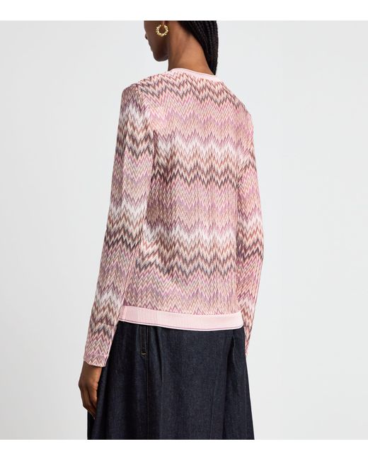 Missoni Pink Zigzag Crew-Neck Sweater