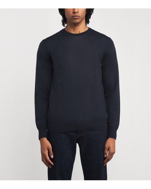 Emporio Armani Blue Virgin Wool Sweater for men