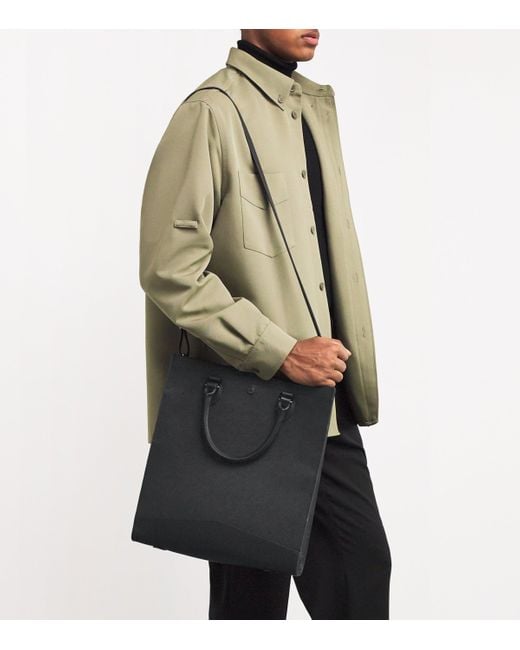 Harrods Black Saffiano Leather Tote Bag for men