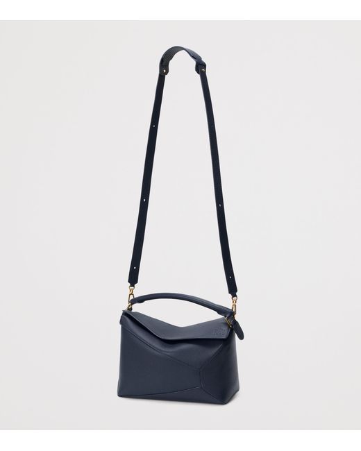 Loewe Blue Medium Leather Puzzle Edge Top-Handle Bag