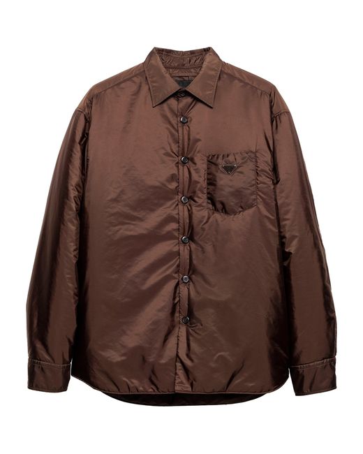 Prada Brown Re-Nylon Shirt for men