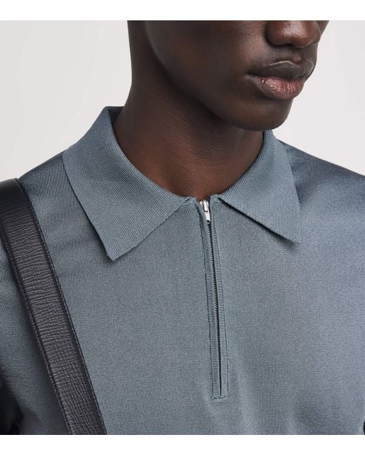 Sandro Blue Zip-Up Polo Shirt for men